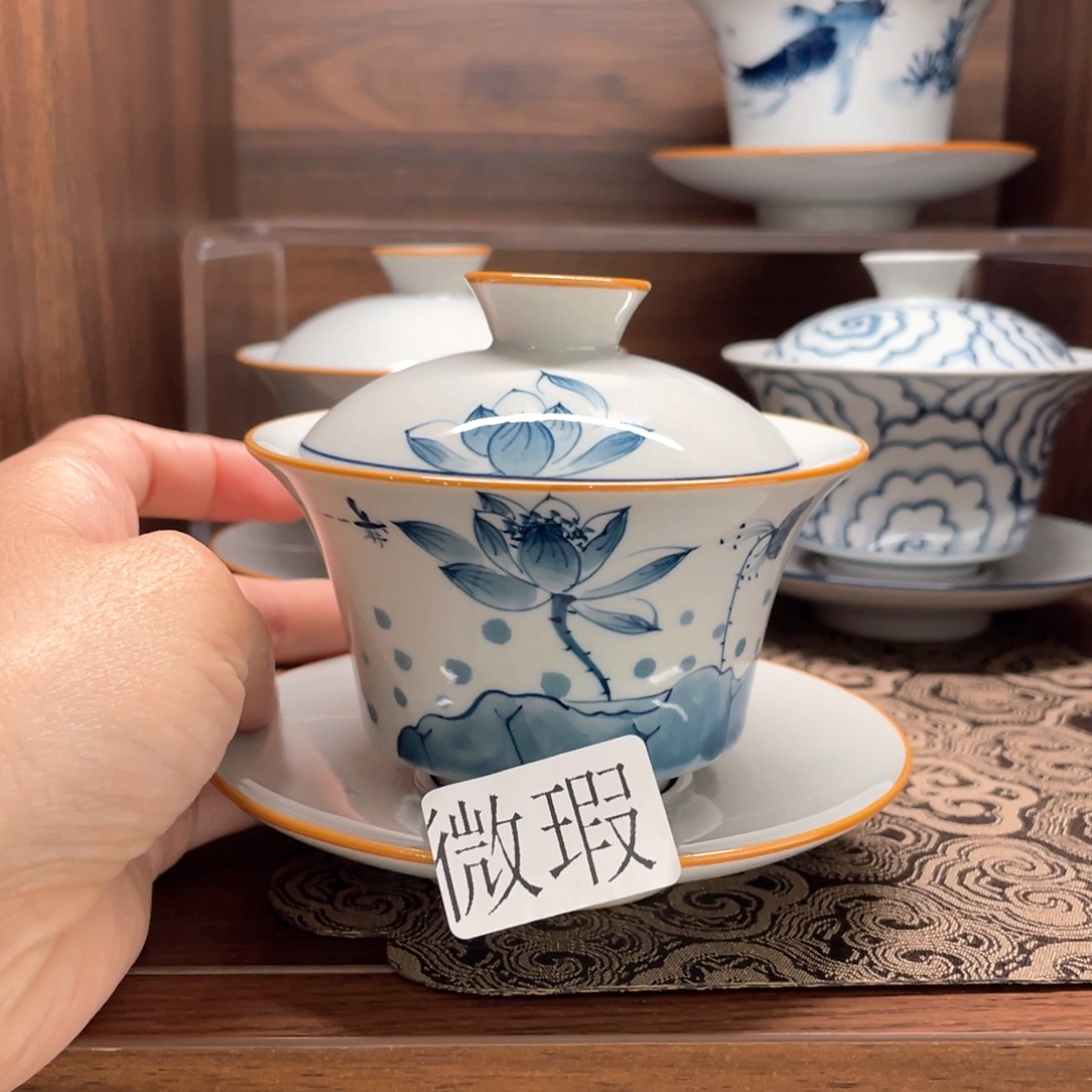 釉下彩纯手绘微瑕