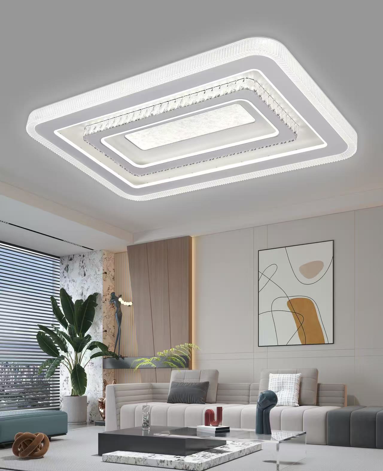 2635卧室客厅吸顶灯餐厅圆形吊灯遥控北欧大灯简约走廊灯轻奢家用