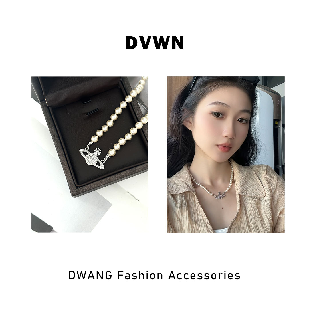 铜合金仿珍珠项链 【DWANG原创定制】土星贝珠项链
