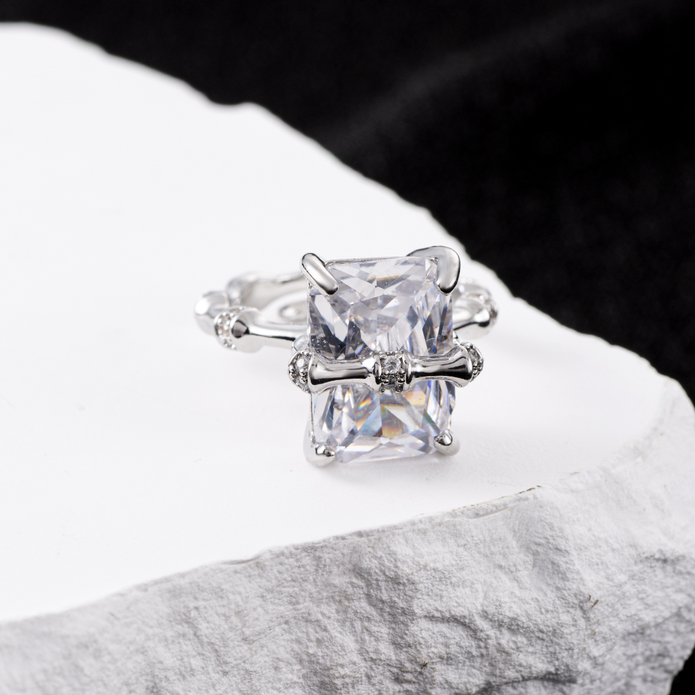 水晶 s925银 烬雪藏春 枯荣暗涌 戒指 SR0138