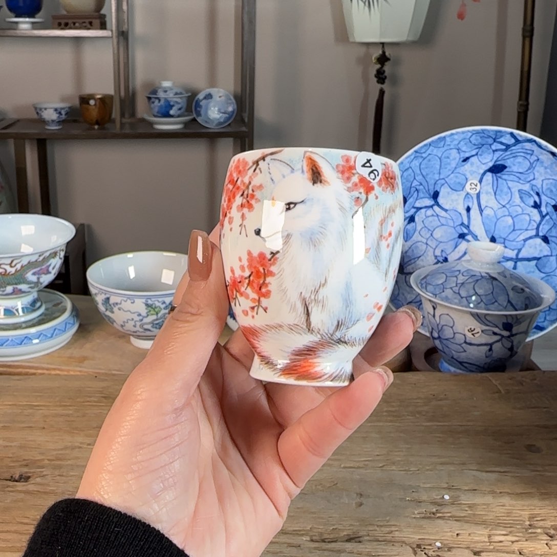 杯景德镇陶瓷柴烧多人