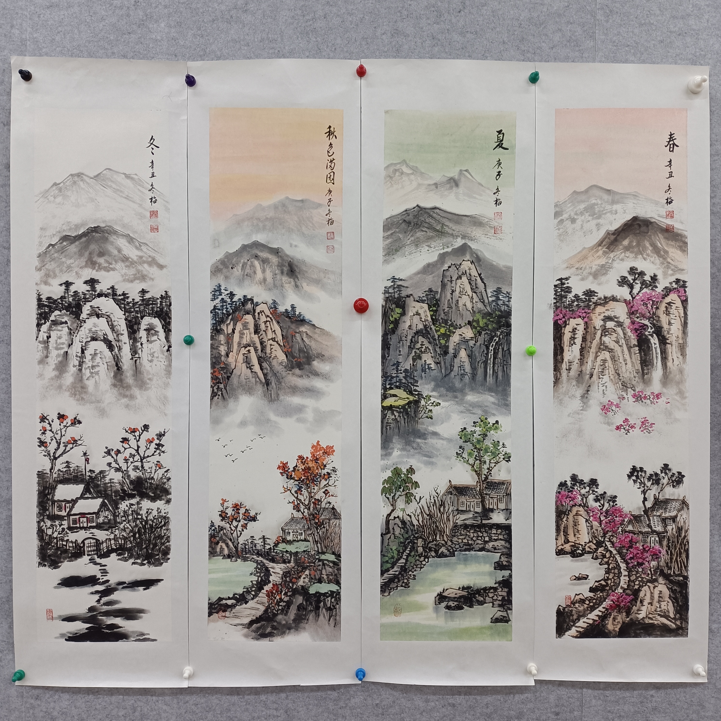 赵老师的写意四条屏100—25