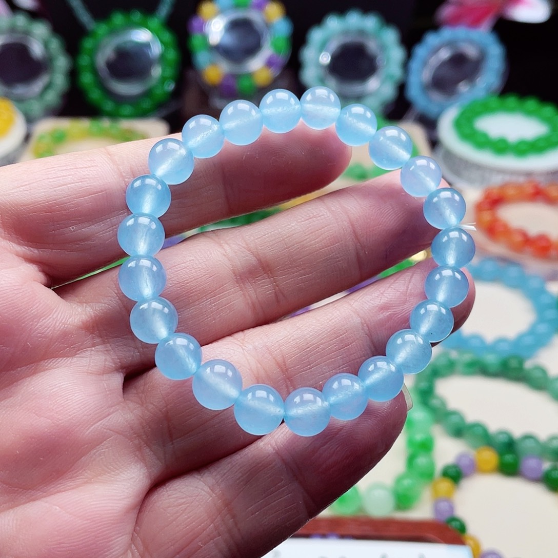 翡翠未镶嵌颈饰卡8翡翠珠链男女款05