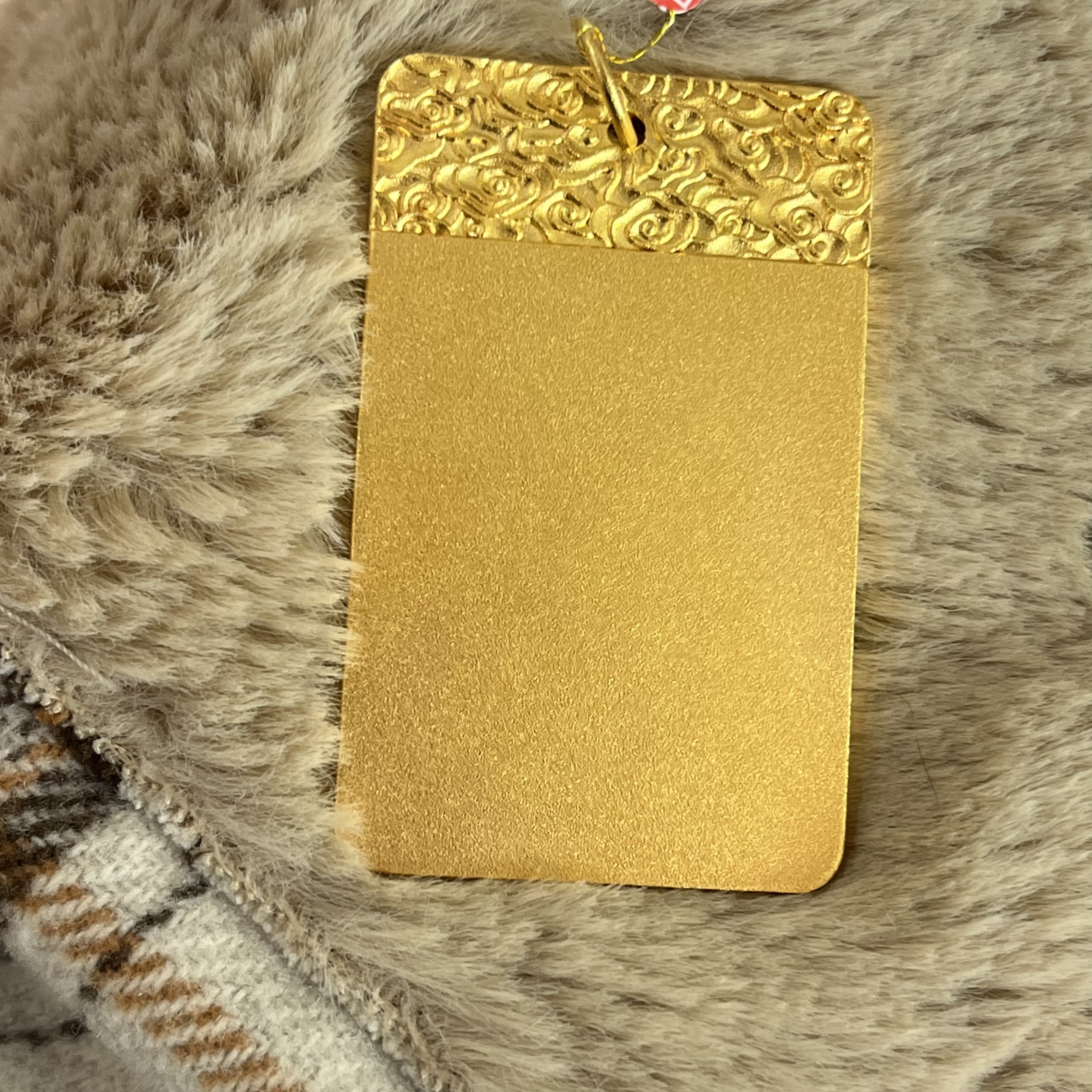 足银银制品 包厚金 无事牌吊坠