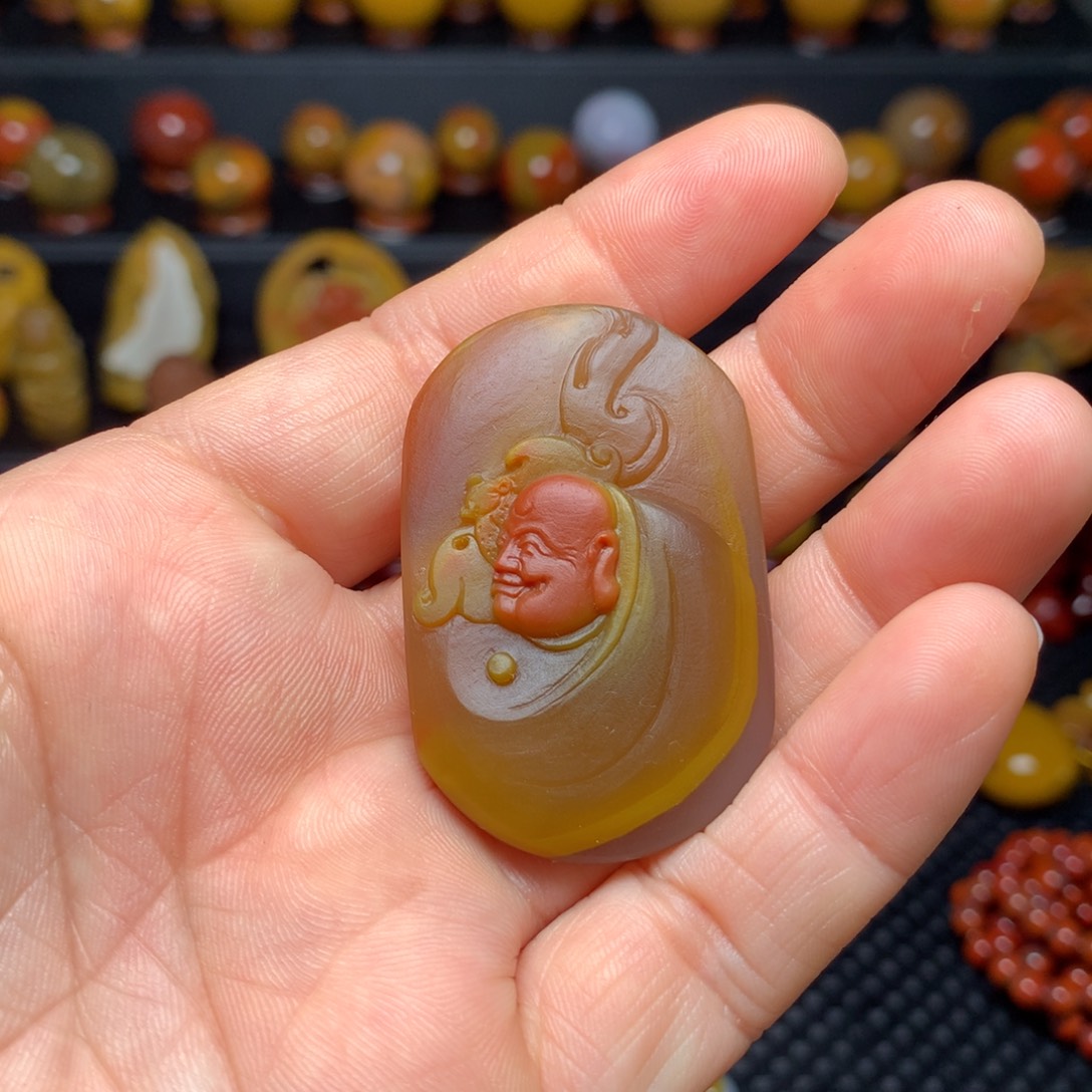 黑***天玛瑙/玉髓未镶嵌宣化上古战国红