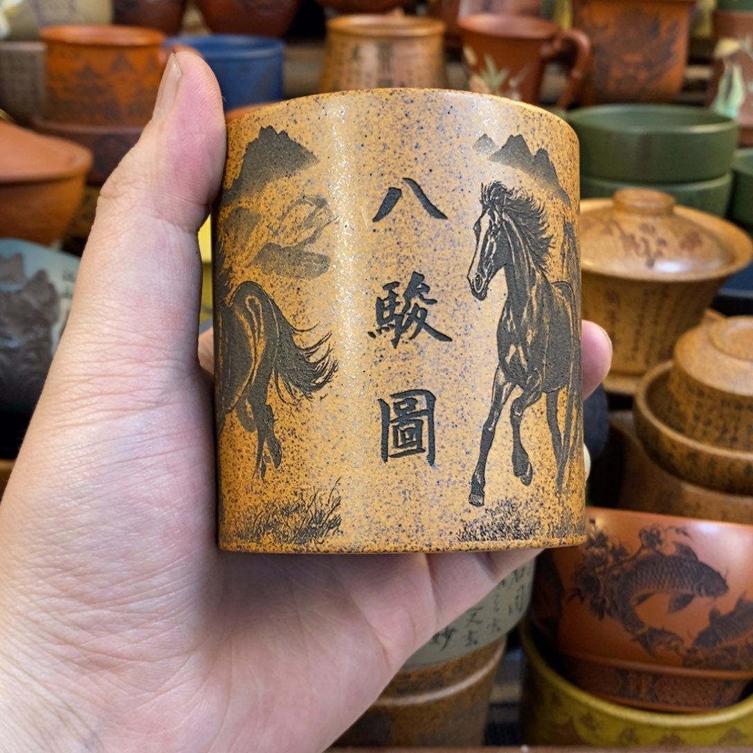 紫砂杯子宜兴全手工紫砂杯