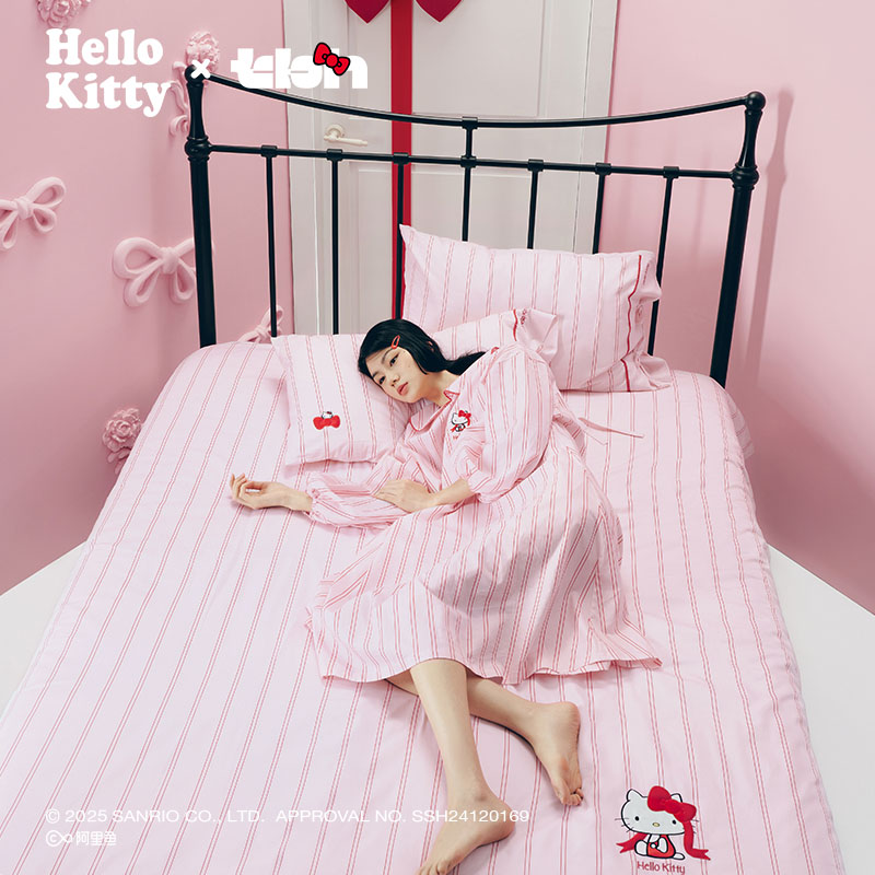 tbh野兽派家居Hello Kitty床上用品全棉提花四季套件dr