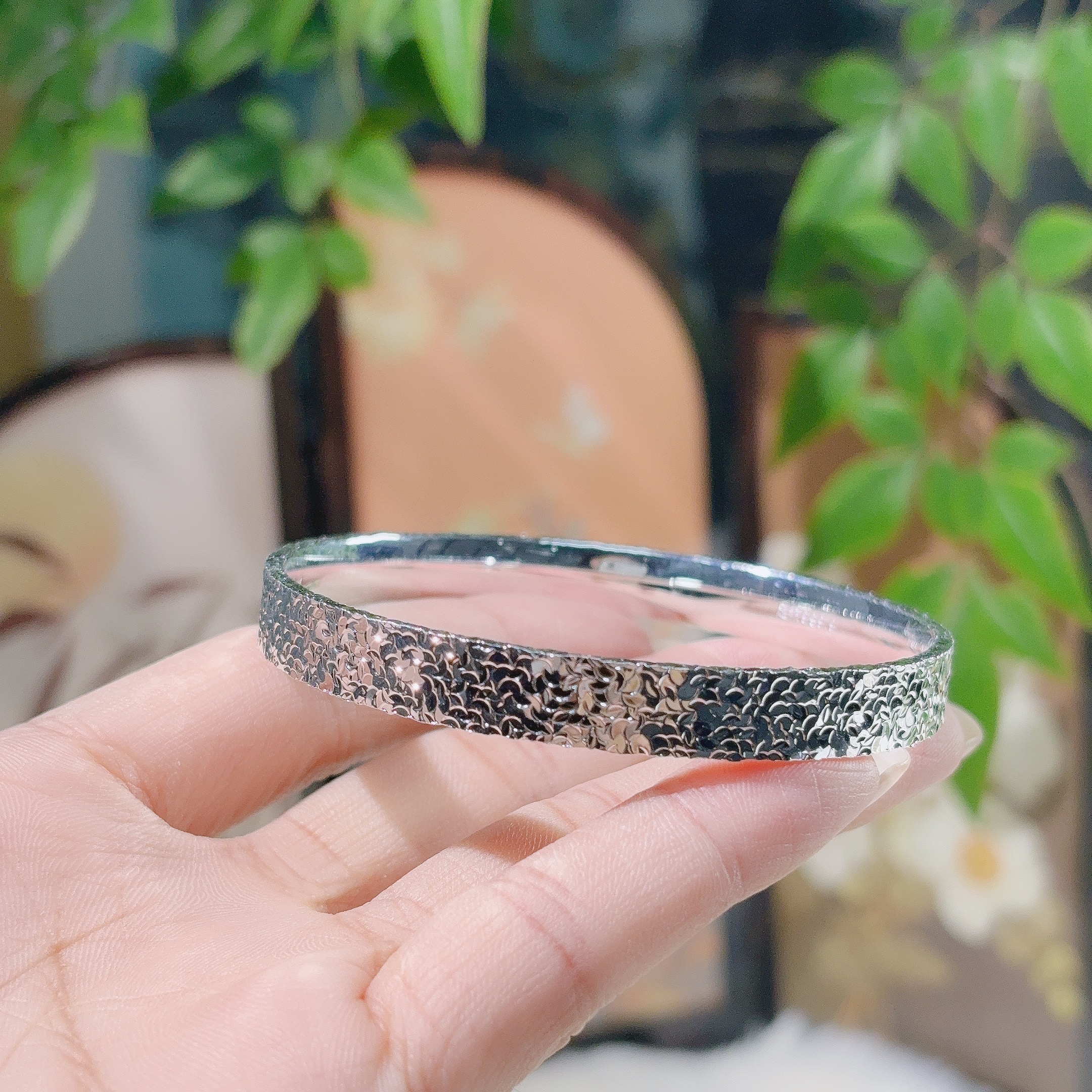 足银手镯 足银手镯 【荃湾银饰】23足银999.9三面碎冰冰手镯