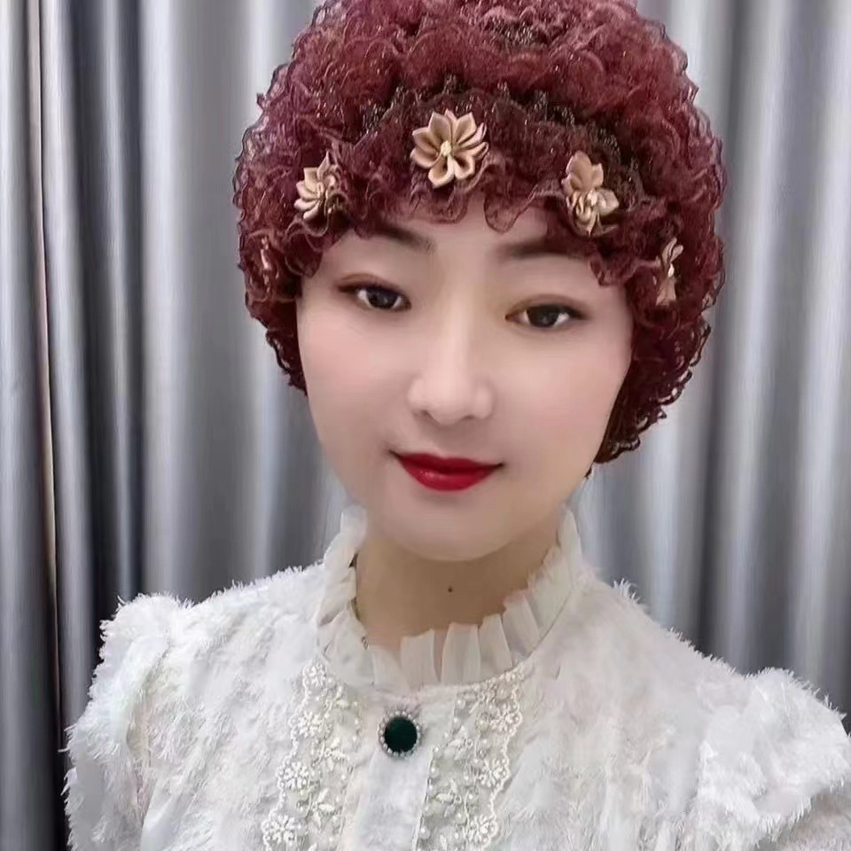 毛线网红时尚针织镂空蕾丝新款美人纱弹力气质遮白发护帽帽子女士