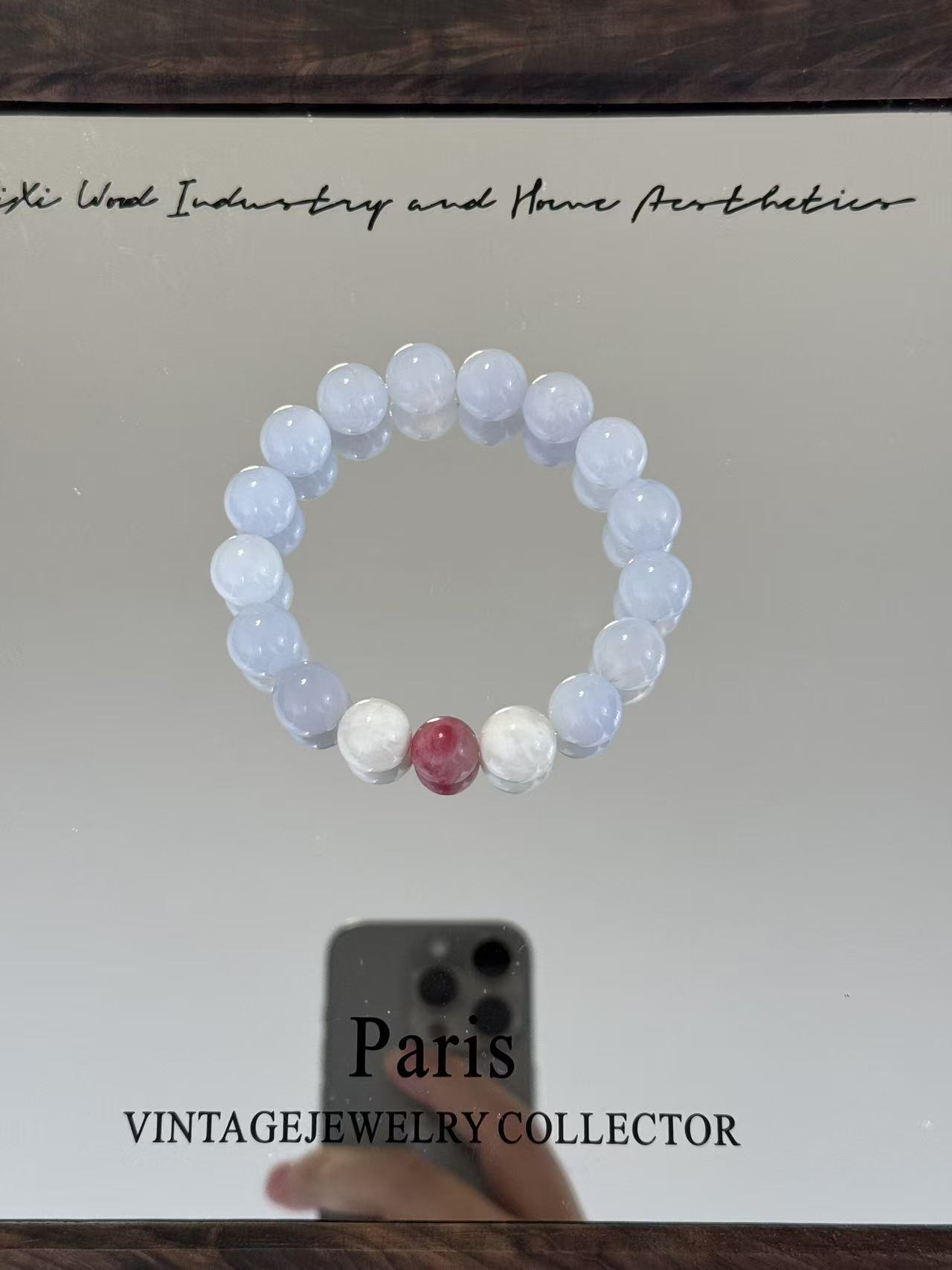 【蓝猫的项链】天然蓝玛瑙樱花雨雪花幽灵原创水晶手串‘多样性发货’