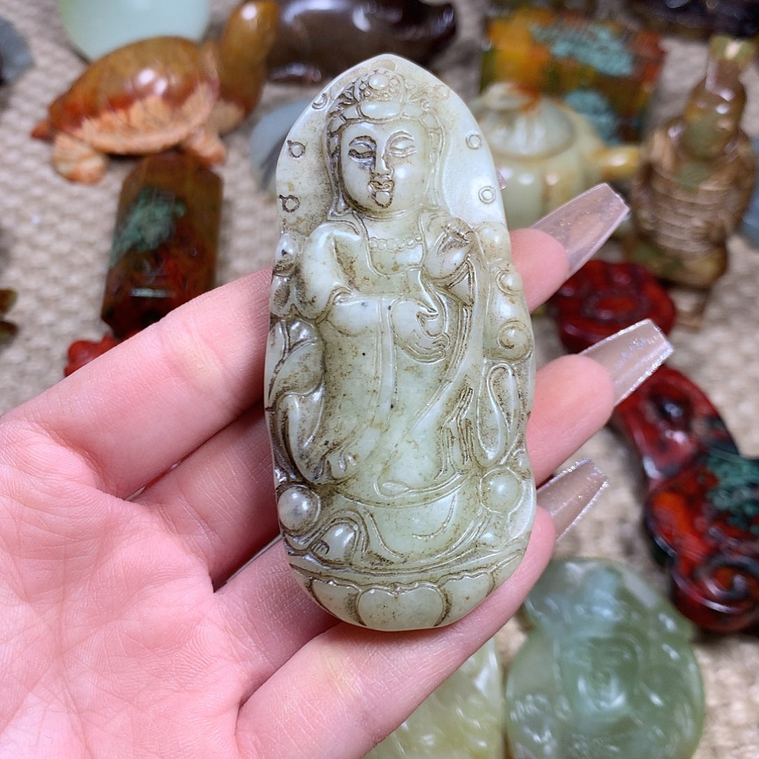 白玉菩提吊坠挂件