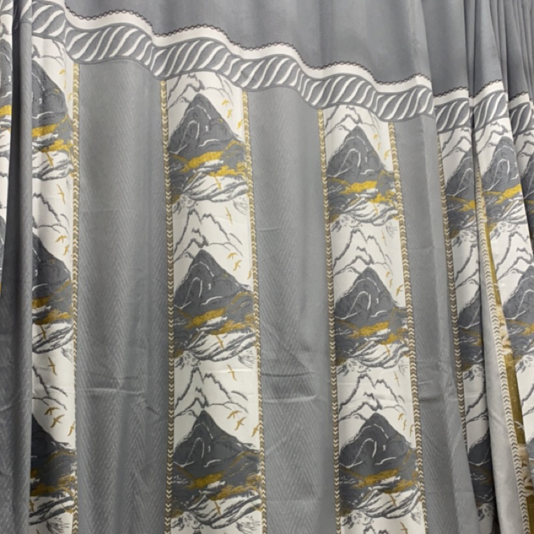 一号6.5米对开打孔高度成品窗帘打孔高度2.7米不含罗马杆