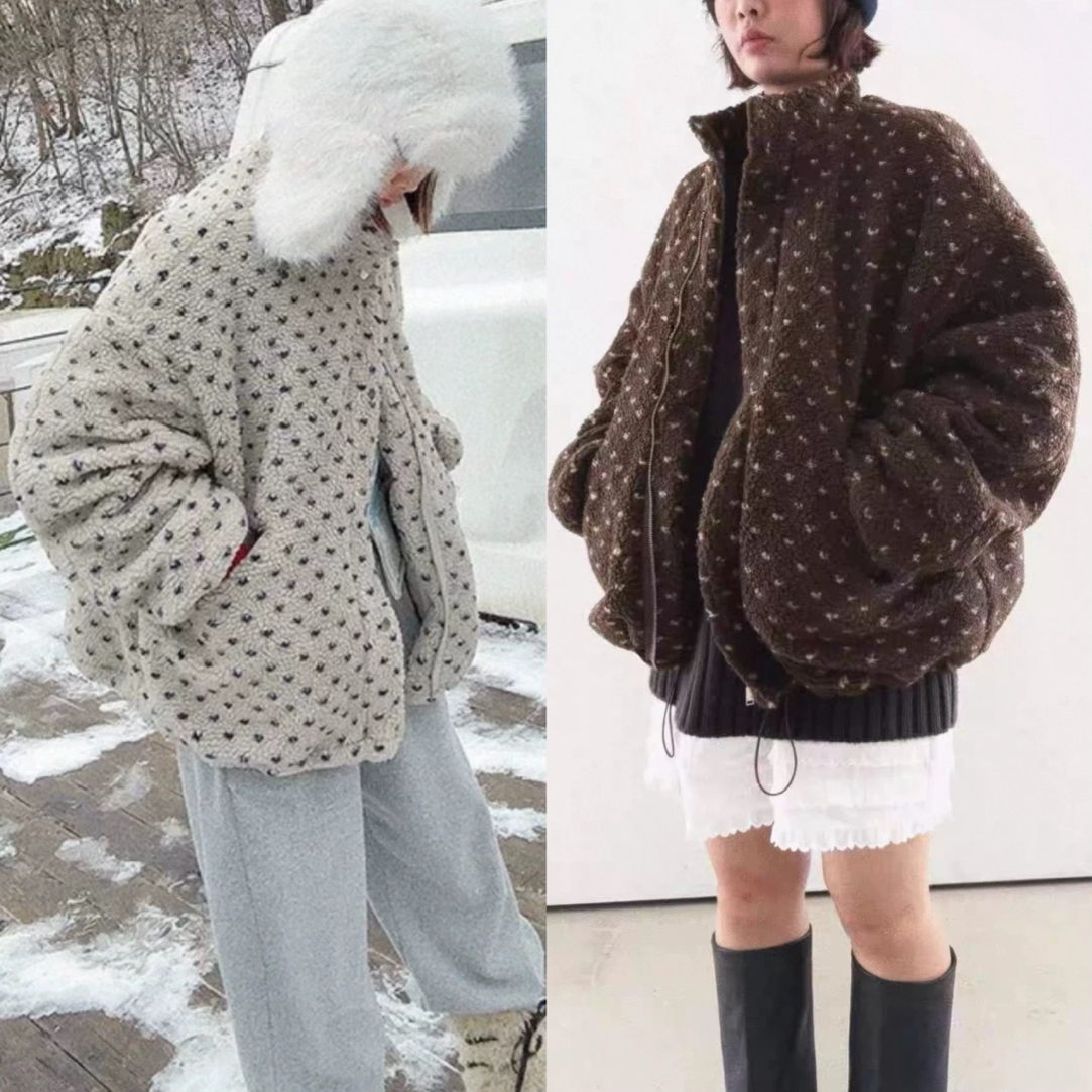 【泰迪爱心】Y韩风立领爱心毛绒外套百搭显瘦立领毛毛加厚外套