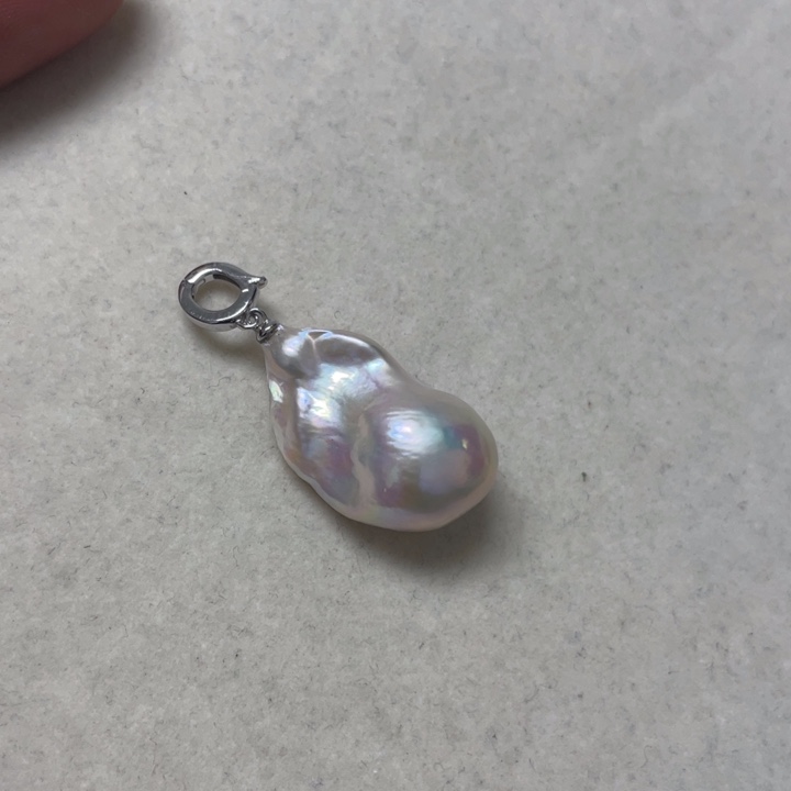 淡水珍珠吊坠(不含链)银S925镶嵌