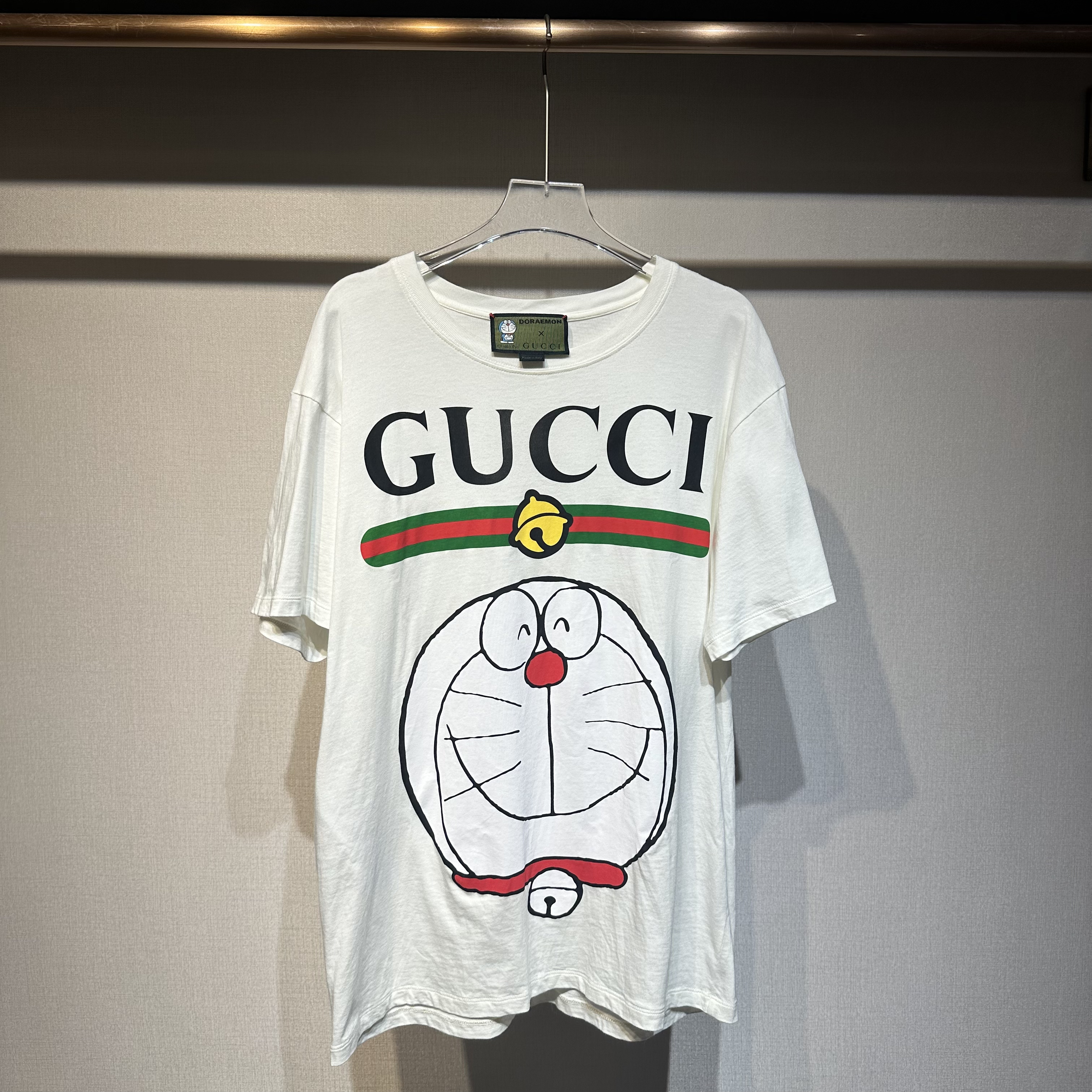 99新 GUCCI/古驰 白色印花哆啦A梦联名款短袖/XS码
