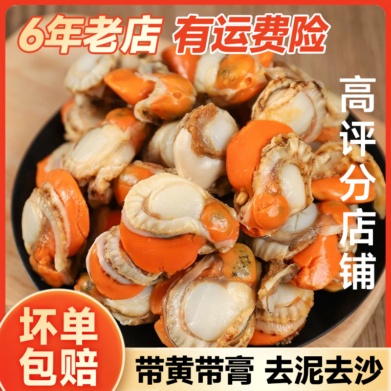 （到手5斤）带膏带黄新鲜扇贝肉 美味海鲜 包邮到家