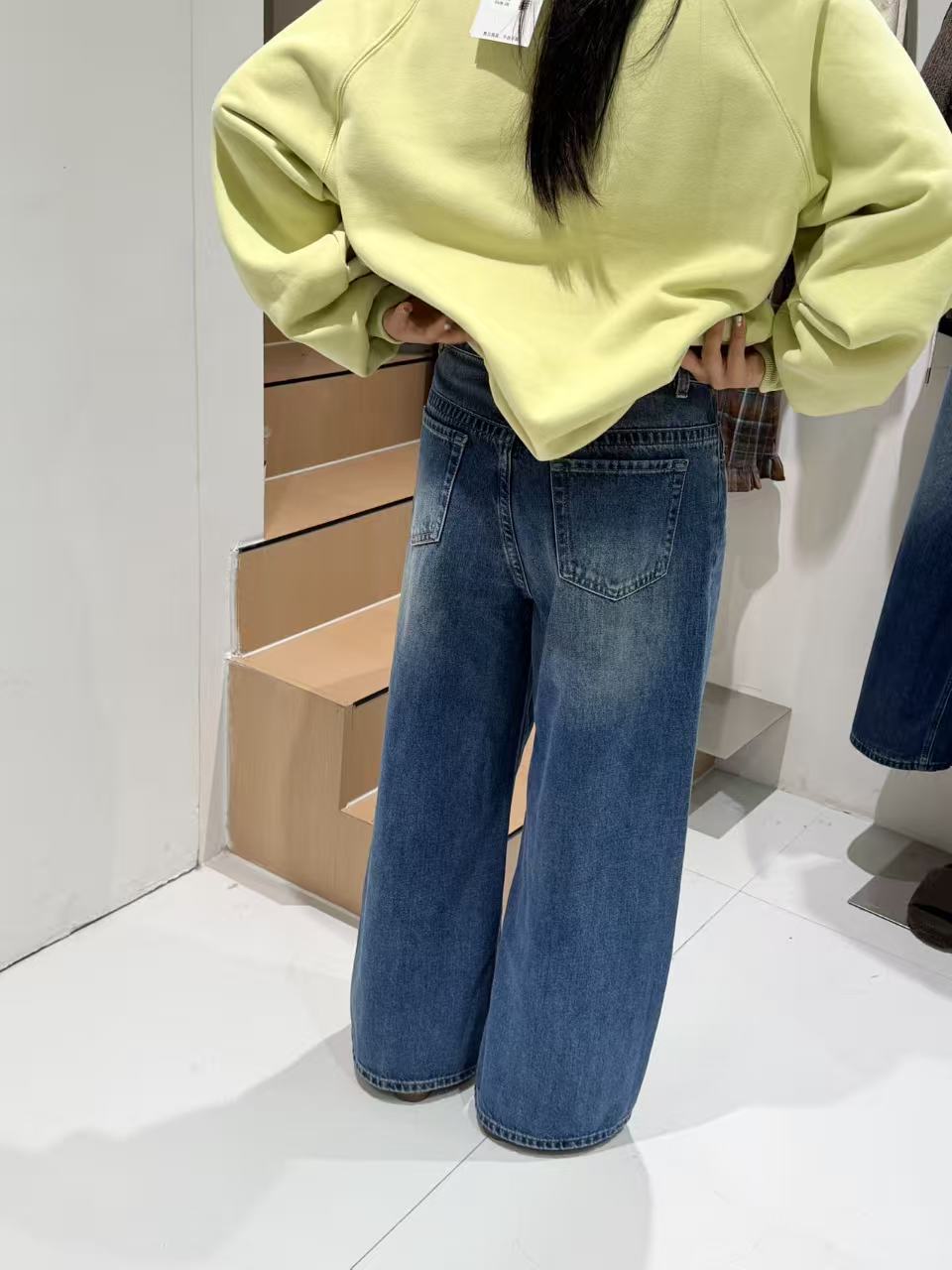 牛仔裤大直筒裤韩版秋季九分阔腿裤