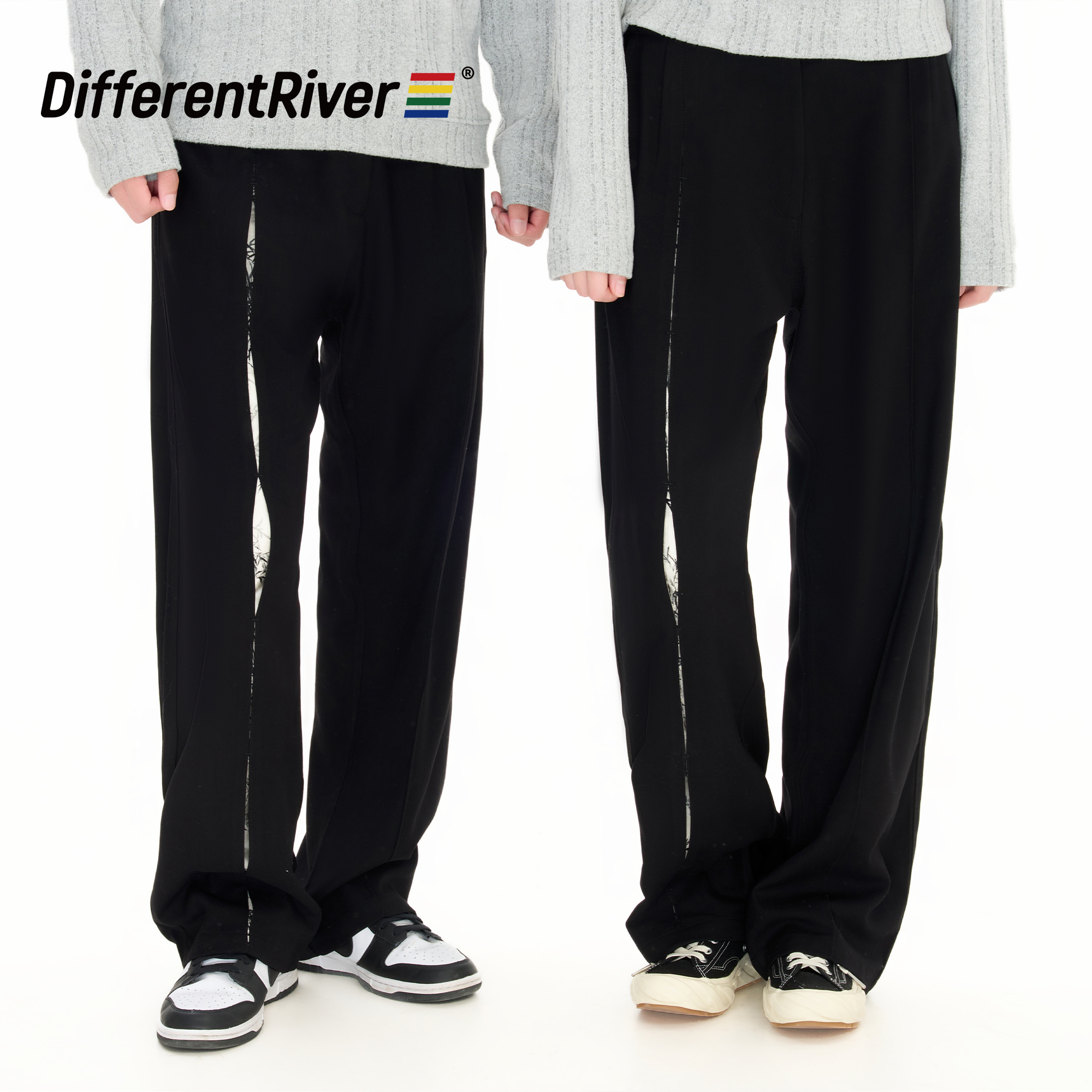 DifferentRiver2024秋冬【融】自家系列-新中式宽松阔腿休闲裤