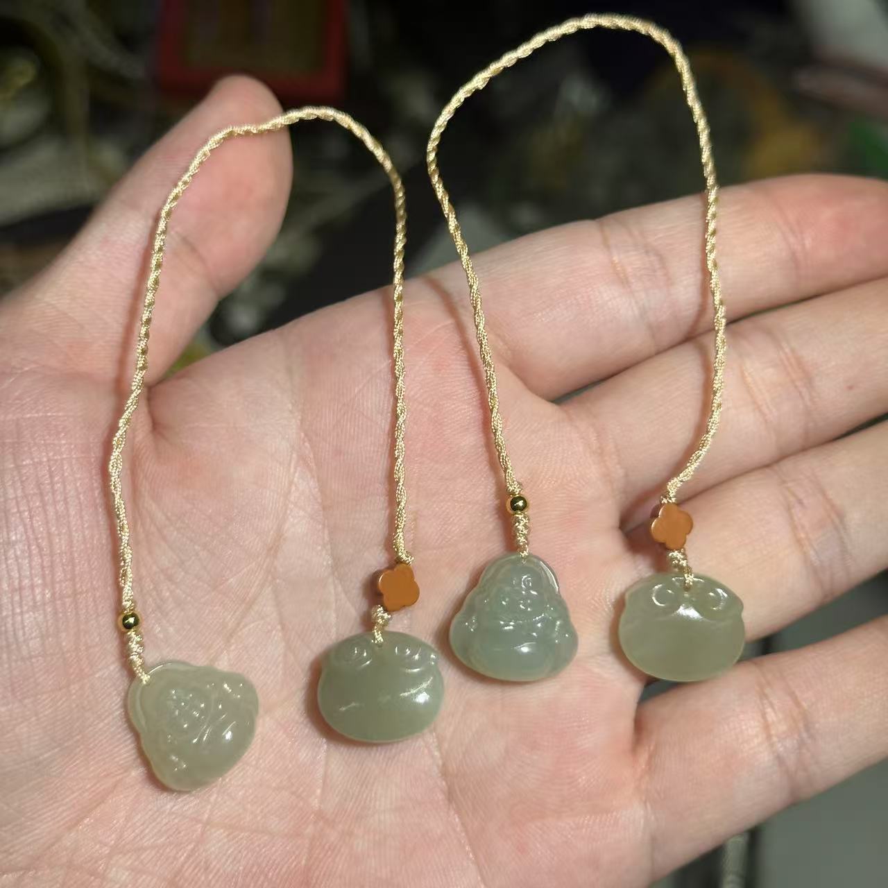 【P55】和田玉佛公包锁手机挂多样性发其一