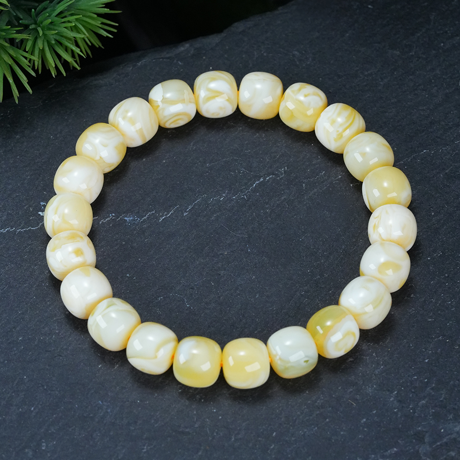 新品乌料橘白荧光橘溶洞妖花同料老型精品手串纯天然琥珀蜜蜡虎皮