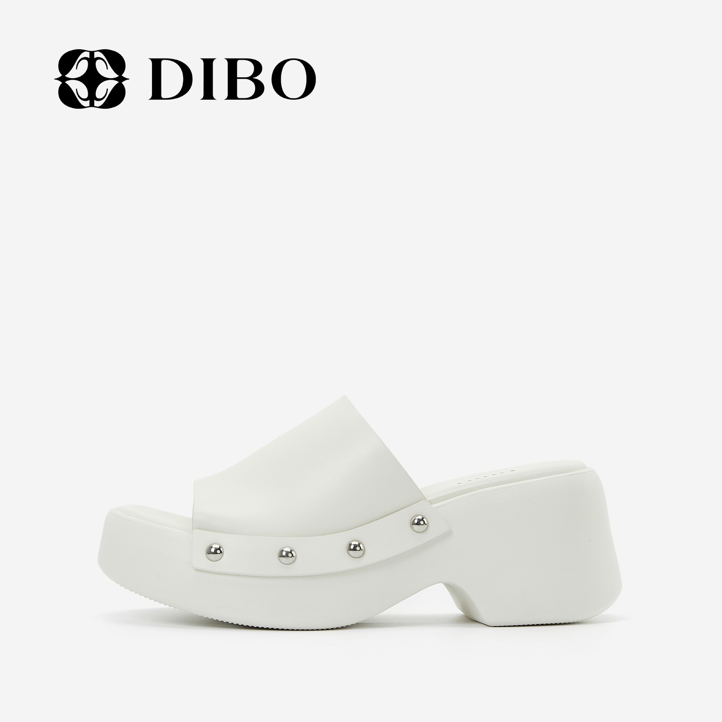 DIBO碲铂 星珠漫白 夏季厚底增高凉鞋女款外穿一脚蹬凉拖26223390