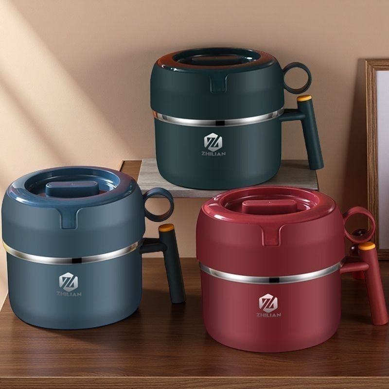 304不锈钢饭盒上班族学生饭缸快餐杯泡面碗带盖碗食堂打饭专用碗