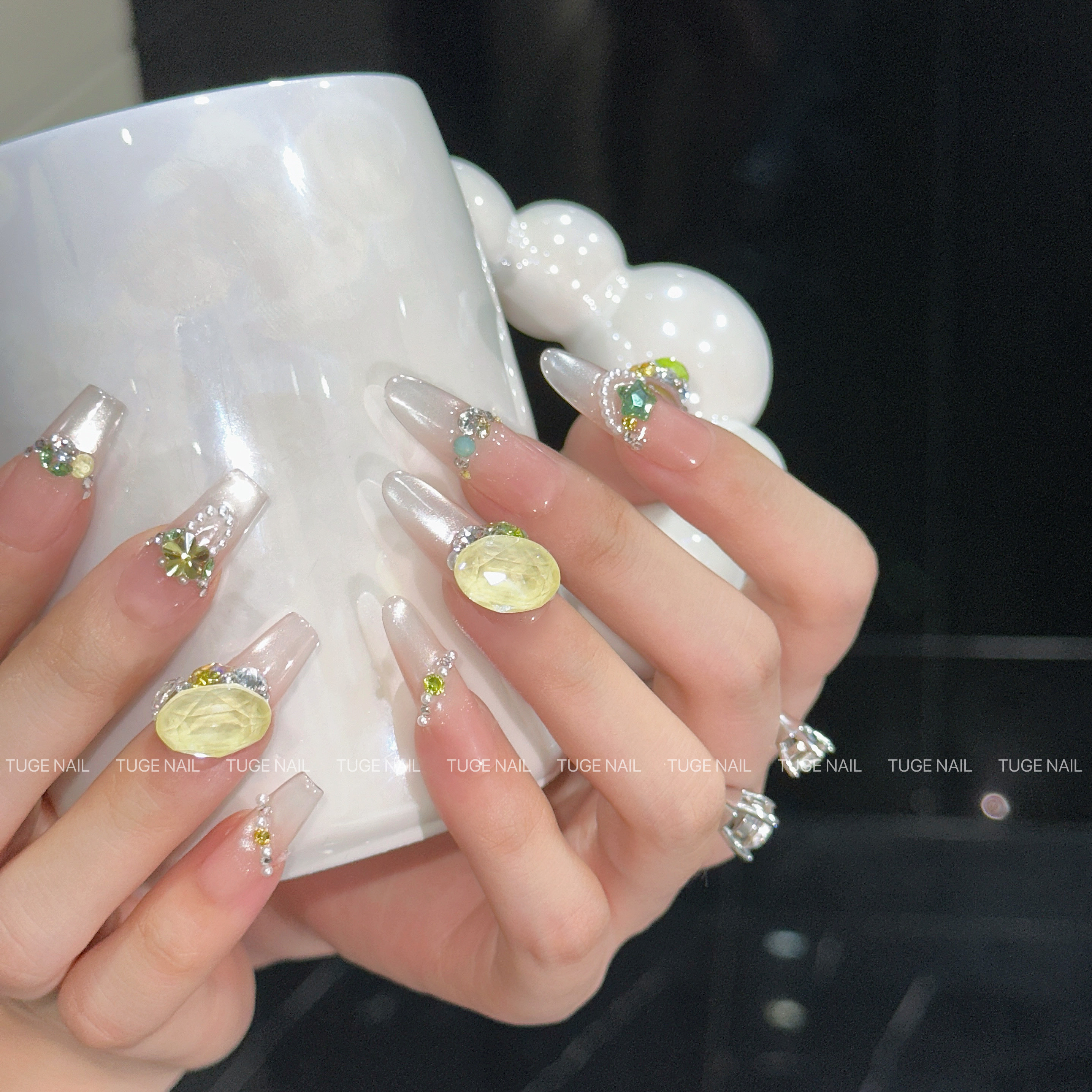 TugeNail“柠檬黄”【施家全华】贵族奢华高定设计款穿戴甲TGT519