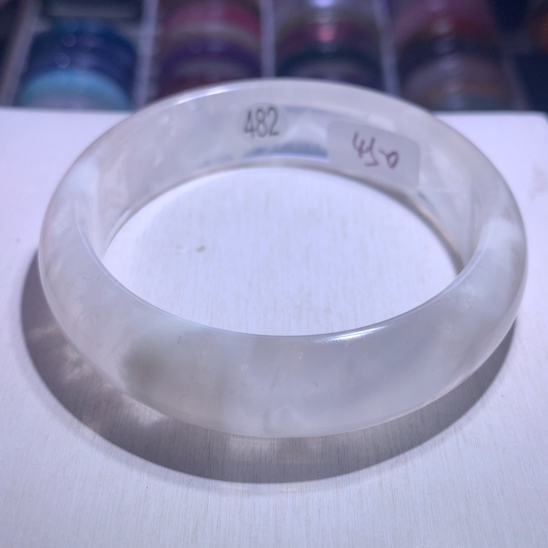 水晶手镯银S925镶嵌雪花幽灵61.1圈482