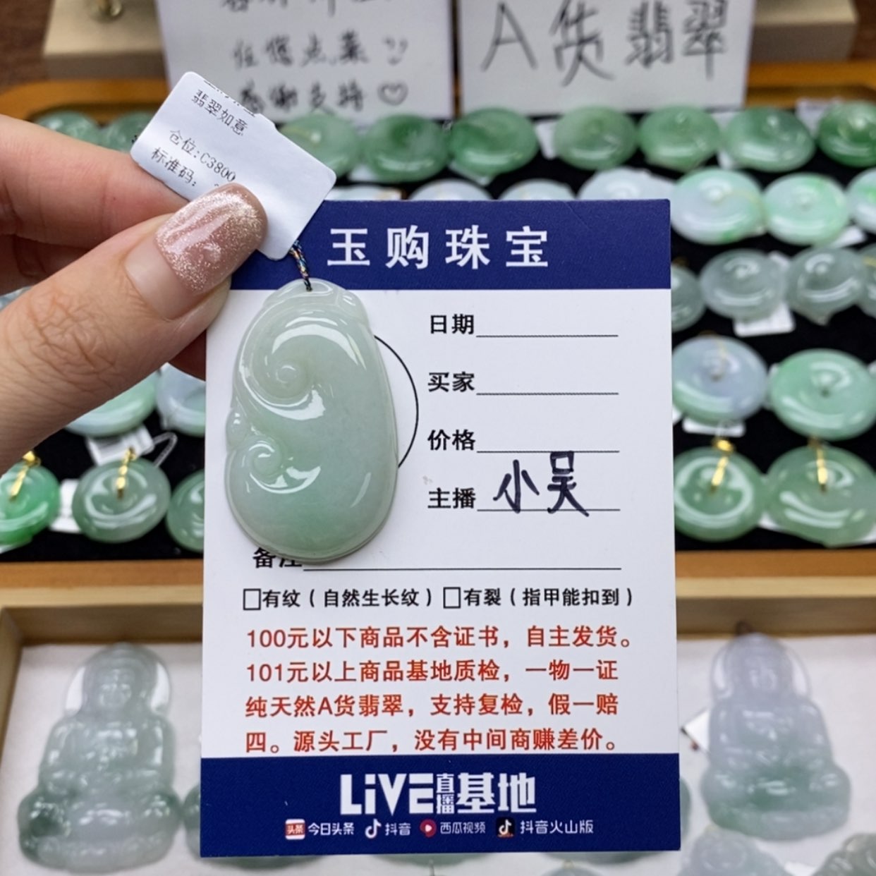 【闪购商品】翡翠颈饰未镶嵌如意