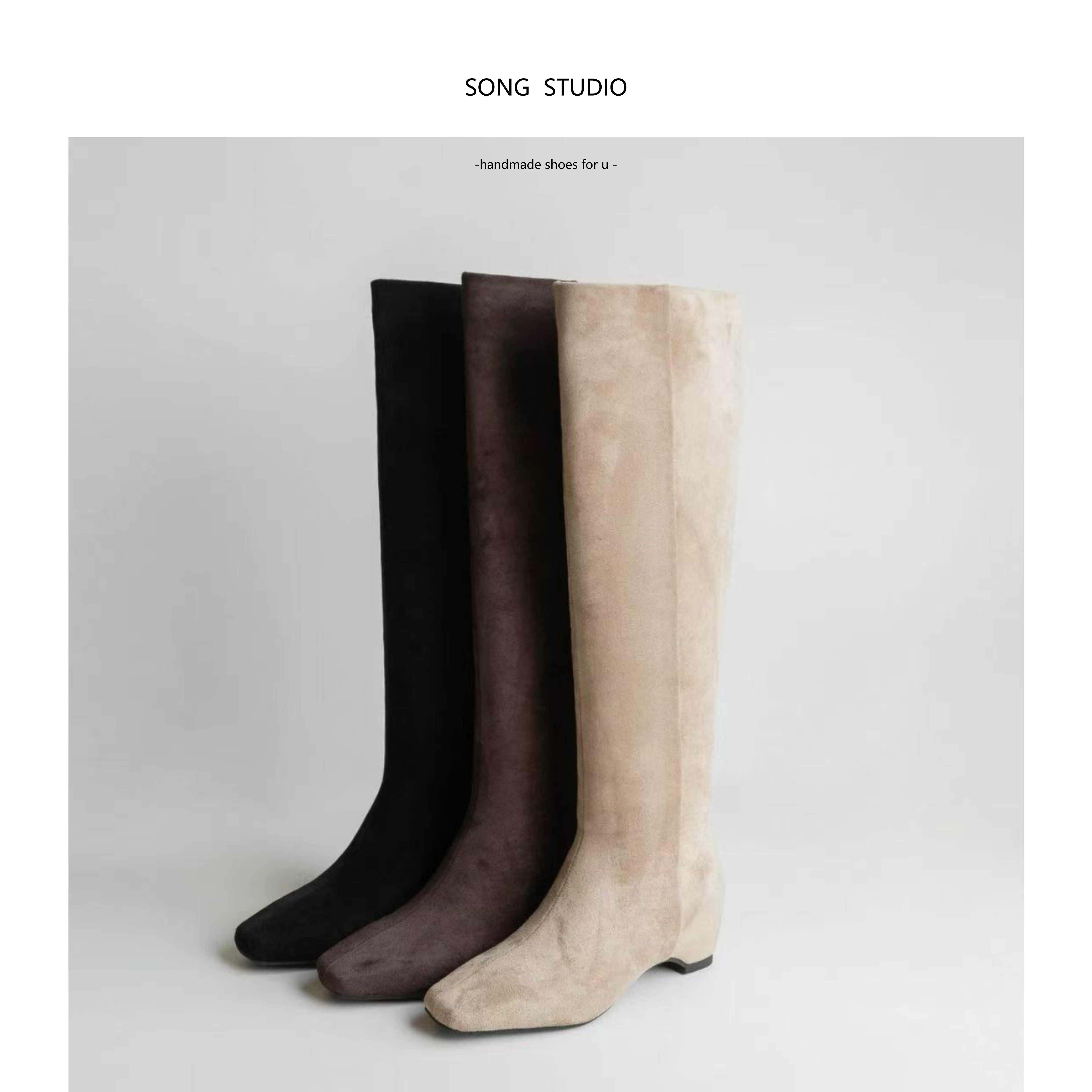 跟高4.5cm/34-40/秋冬牛翻皮弧形内增高显瘦气质简约素面及膝长靴