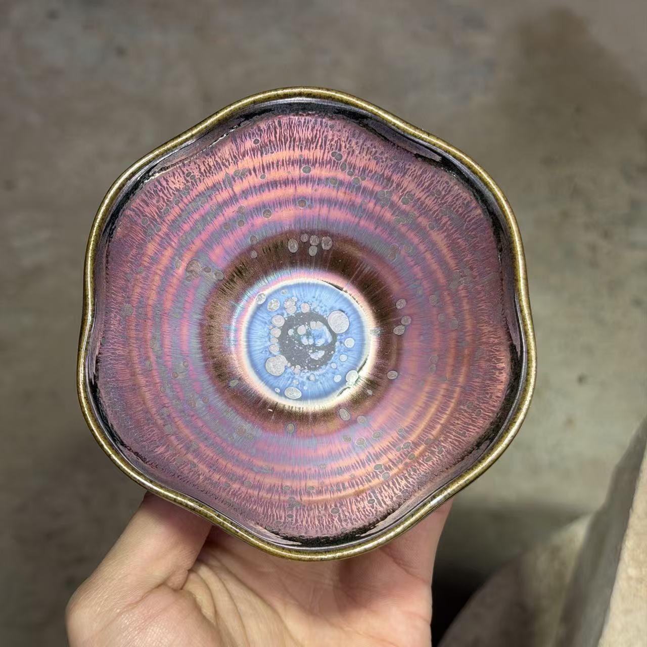 建窑建盏 粉曜 茶盏主人杯  电烧