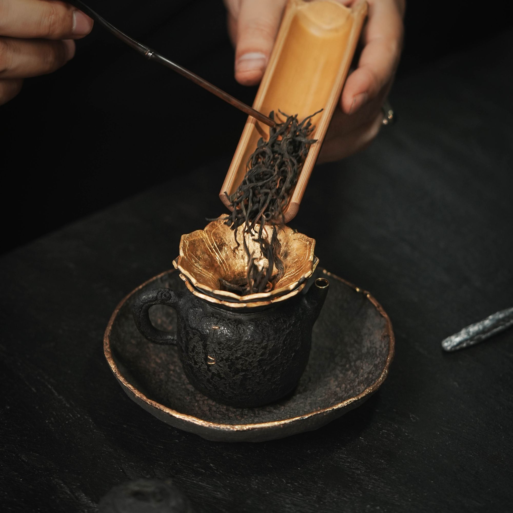 冉物24k金双层莲花锡投茶器