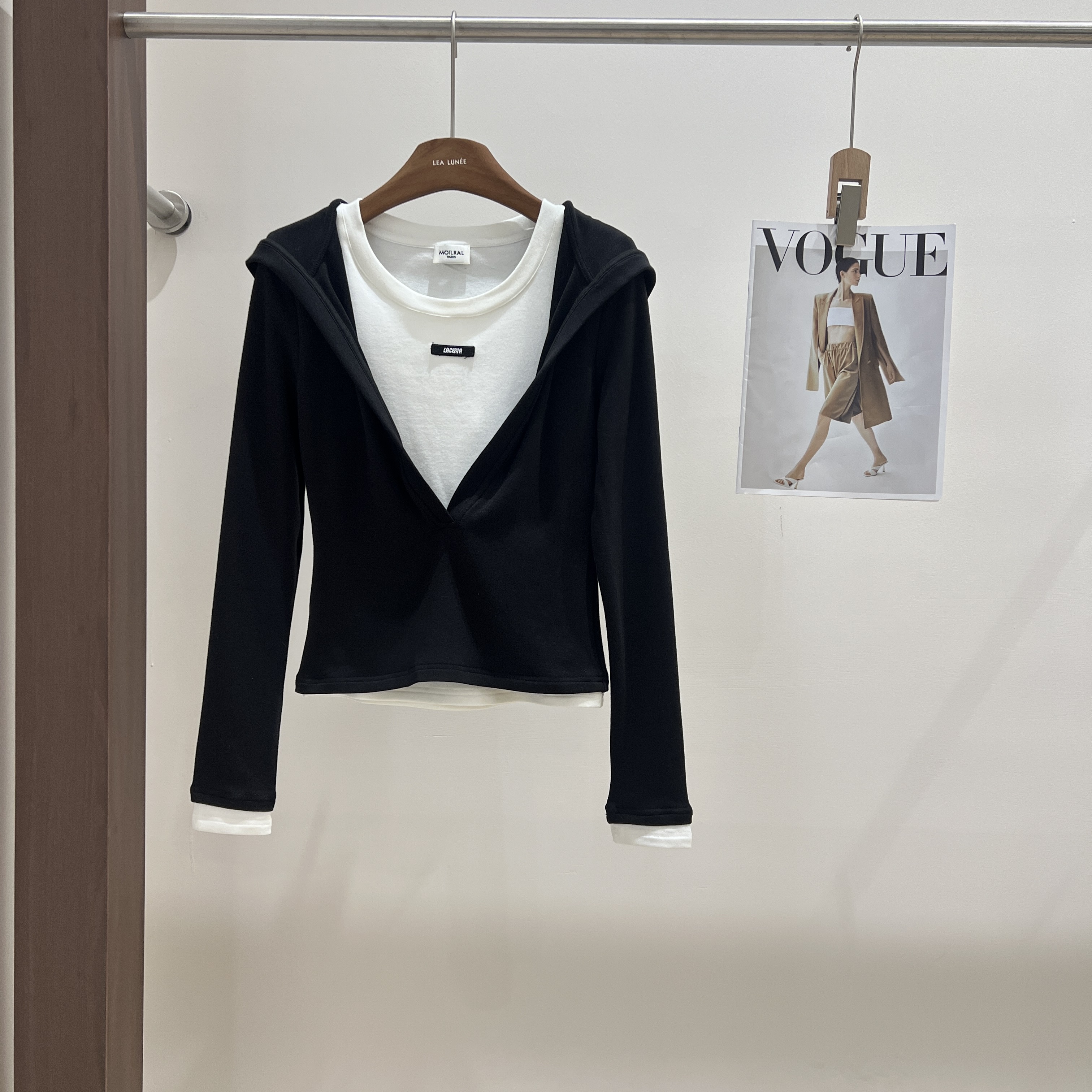 XM长袖学院风少女风女透气连帽T恤运动时尚简约针织X274