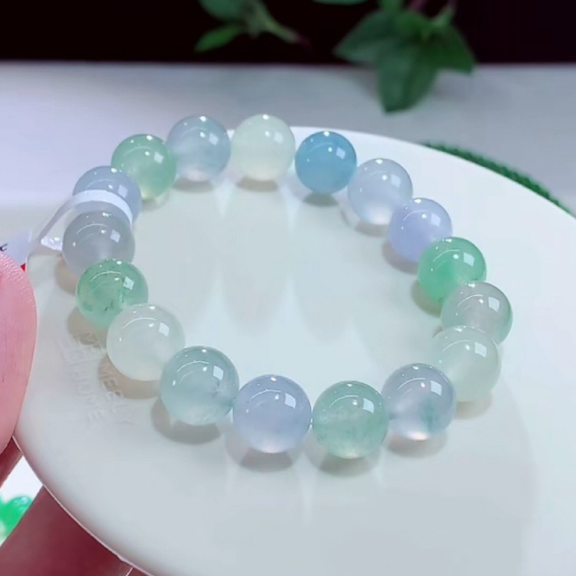 卡11mm高冰梦幻马卡龙色系缅甸纯天然翡翠A货专注高端高品质珠串