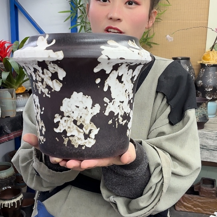 18×21 -粗陶花盆有孔-买买买