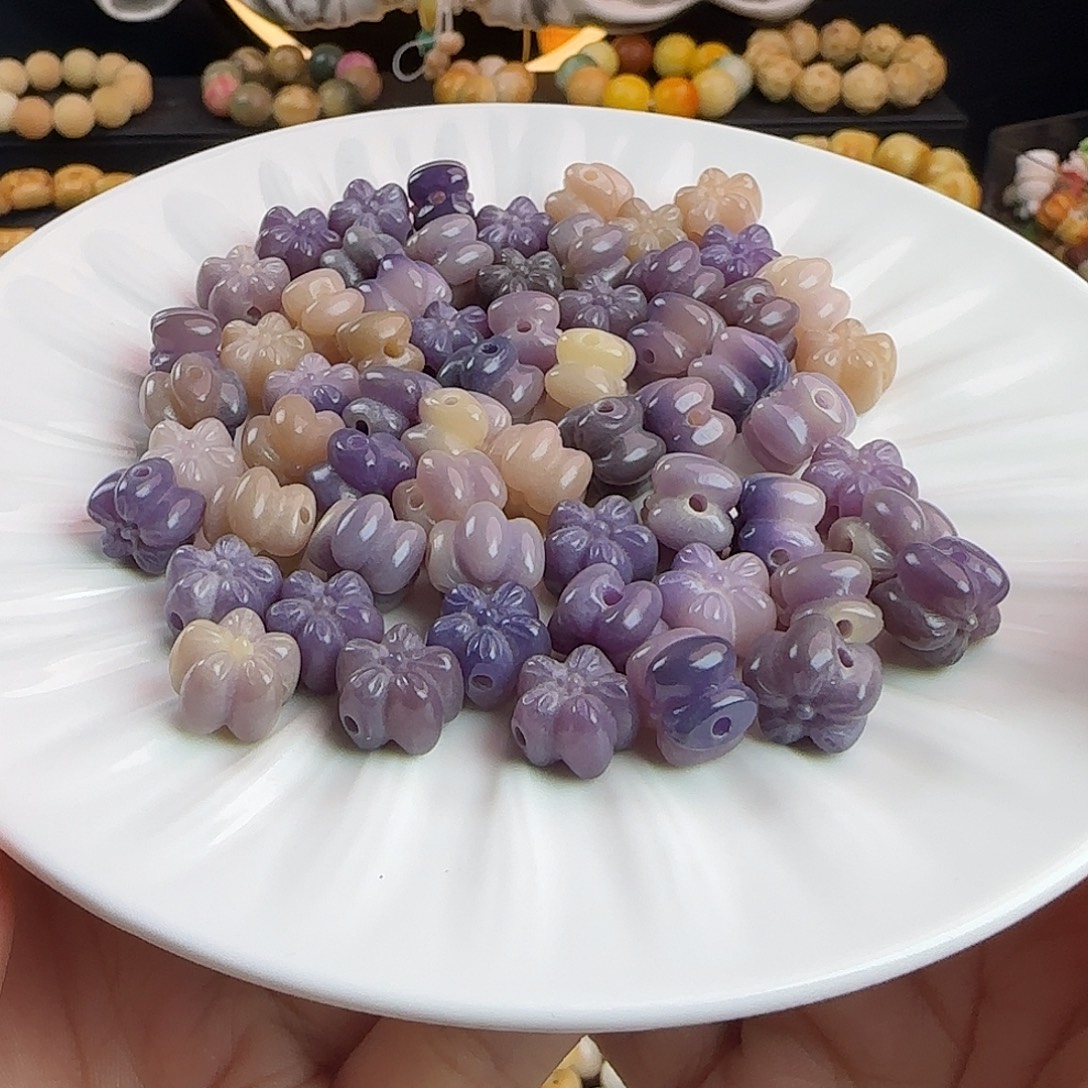 菩提根/象牙果手串卡12紫色五瓣花20卡牌➕10备珠