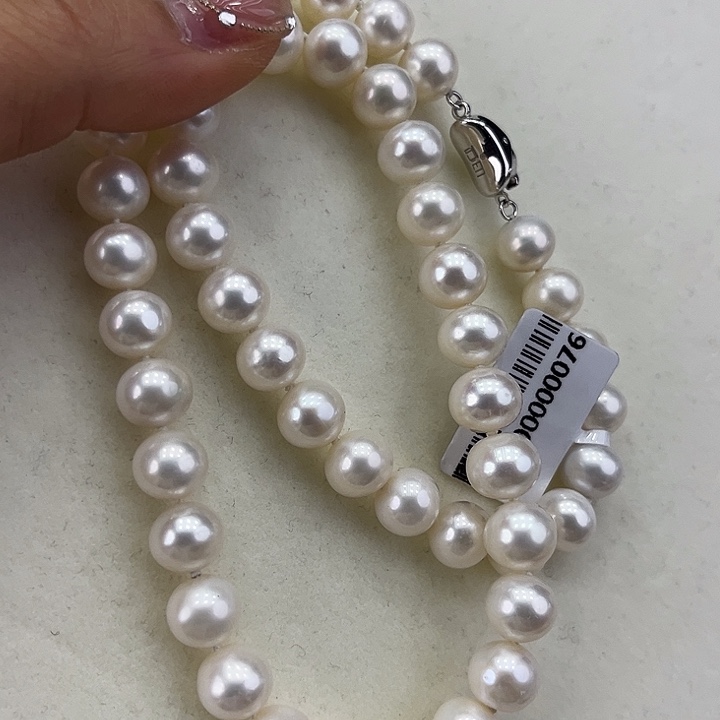 淡水珍珠颈饰银S925镶嵌➕极光9