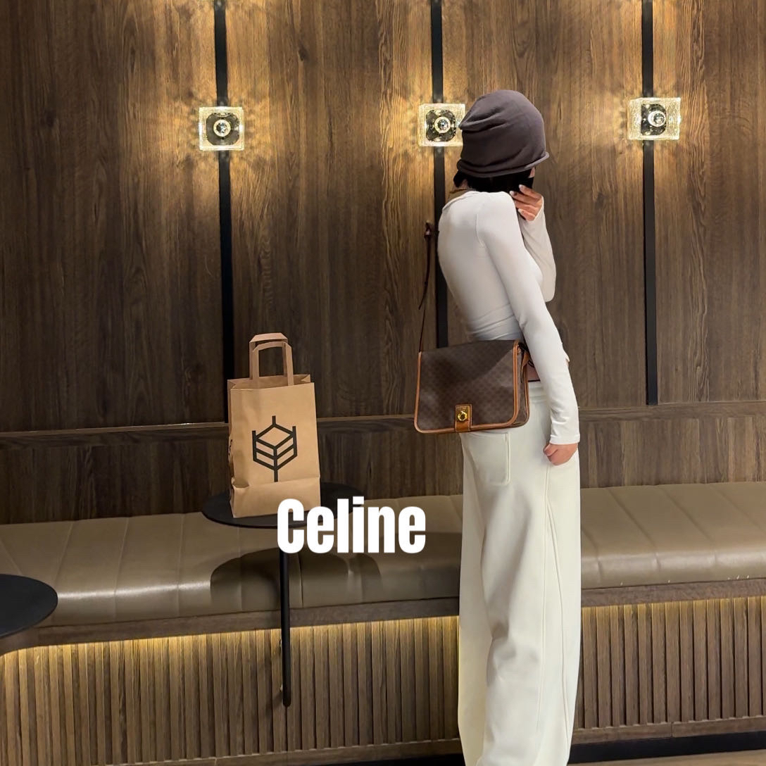 修复品619589/Celine /思琳老花金扣马鞍包