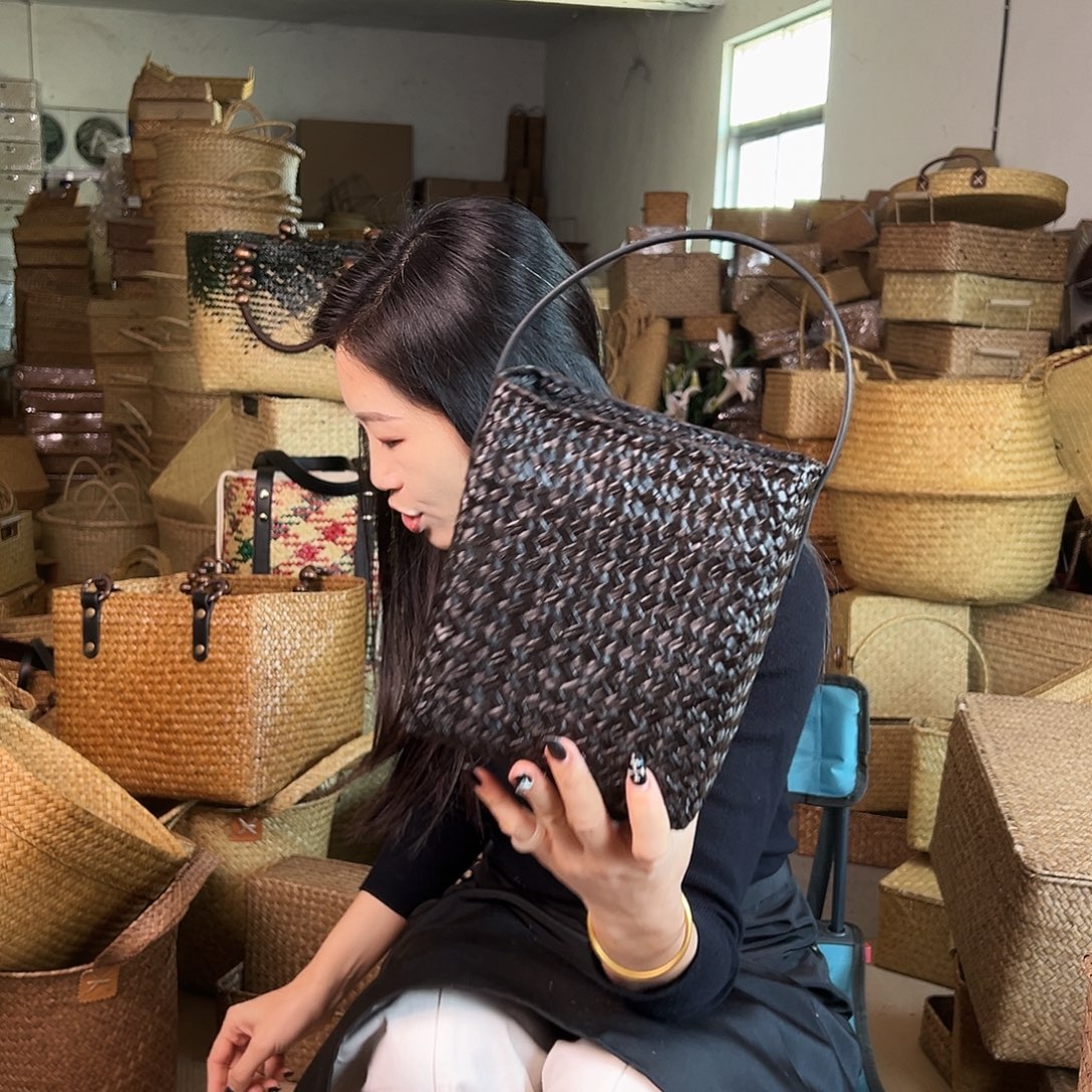 草编草编包/草编收纳盒带瑕疵