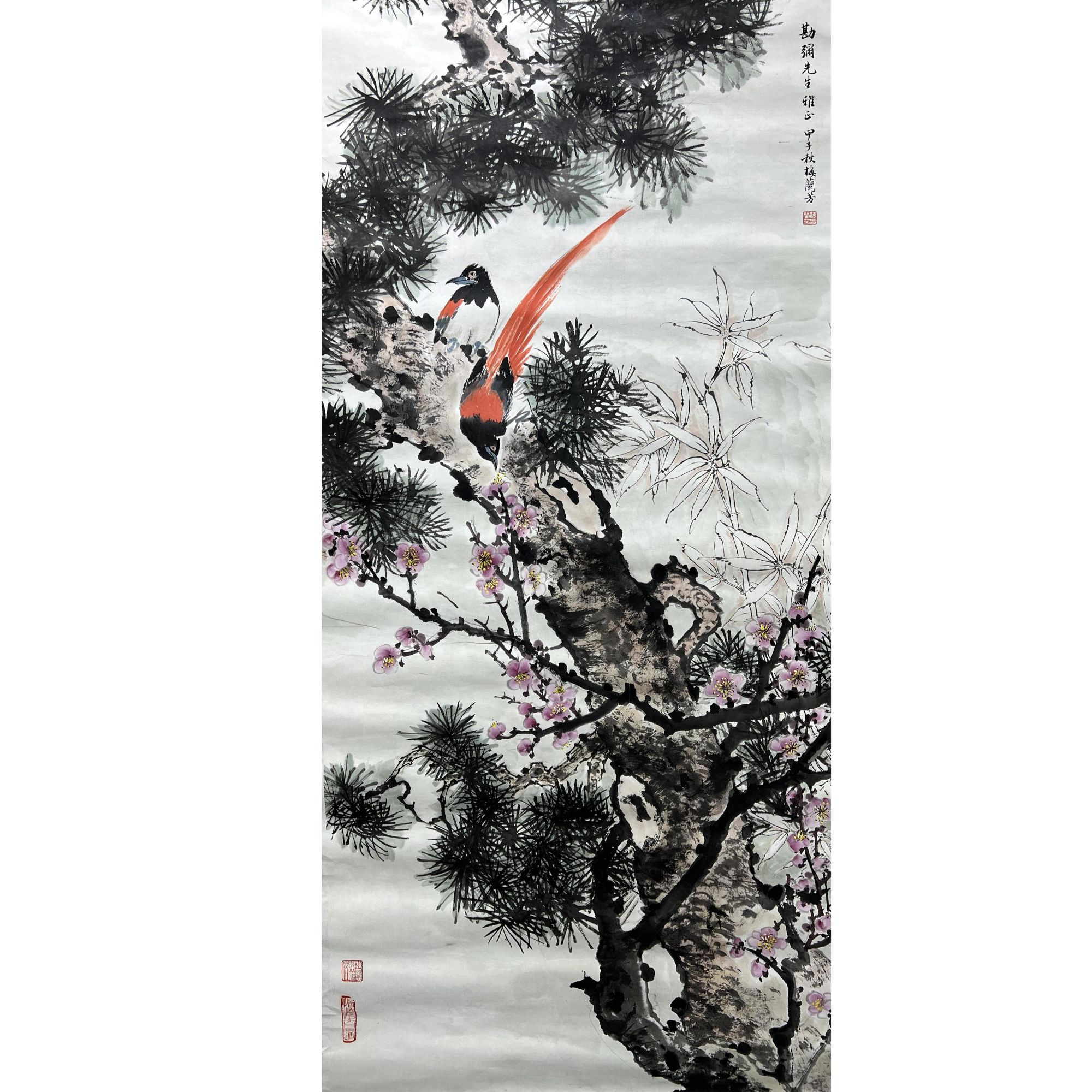 m兰芳   花鸟   136*61cm