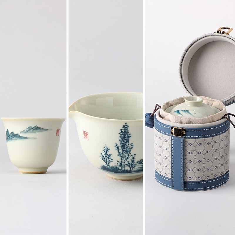 月记窑柴烧手绘“一路山水”旅行套组系列单件