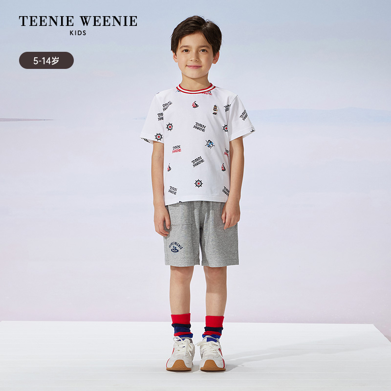 TeenieWeenieKids小熊童装25夏男童圆领短袖T恤打底衫TKRA252404B