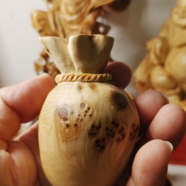 柏木（崖柏）榴疤福袋手把件