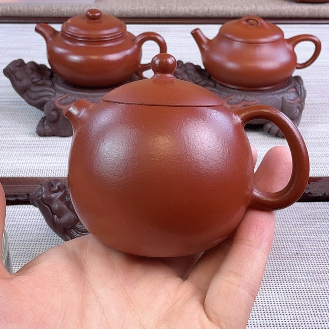 紫砂茶壶150cc朱泥河豚西施