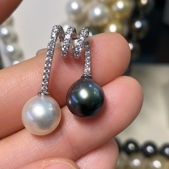 海水珍珠颈饰银S925镶嵌9-10