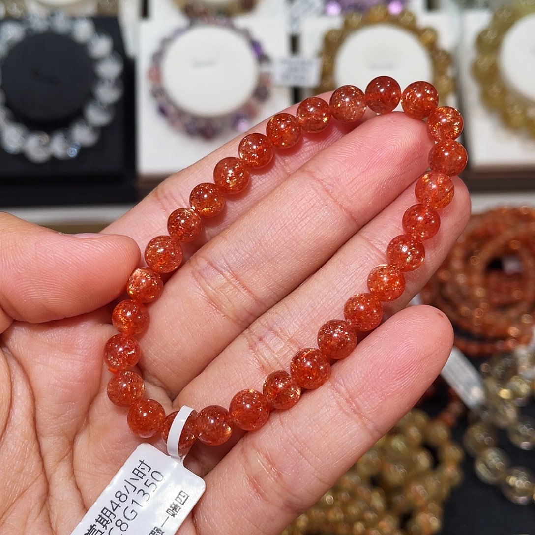 长石手链未镶嵌小辣椒金太阳6.7mm