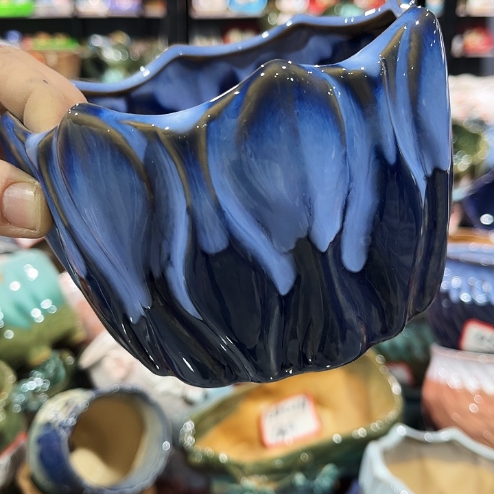 瓷片花盆多肉植物艺术品