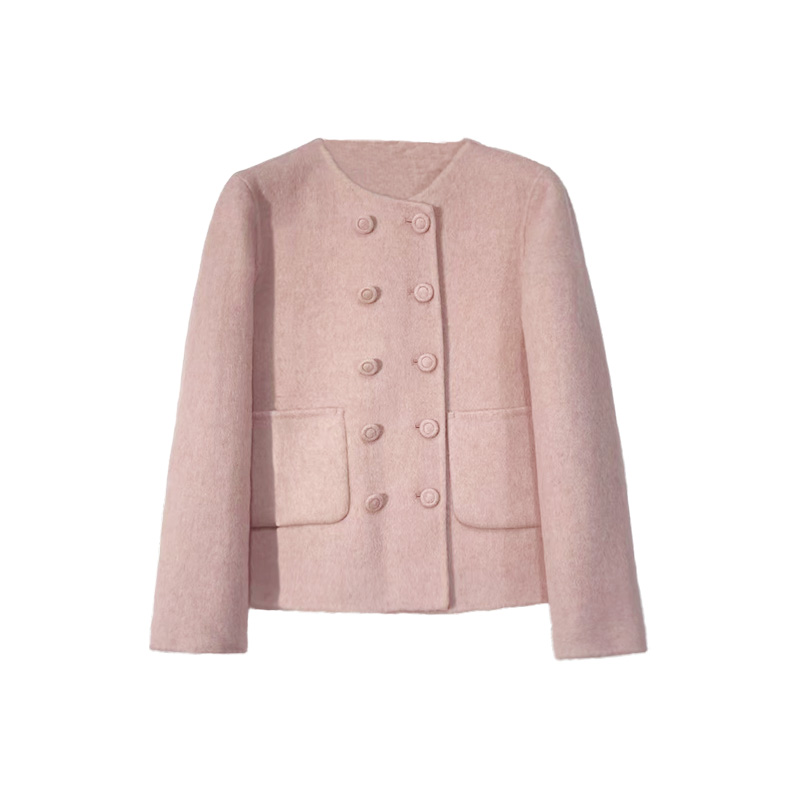 【】高品质小香风百搭甜美款双面呢外套4322