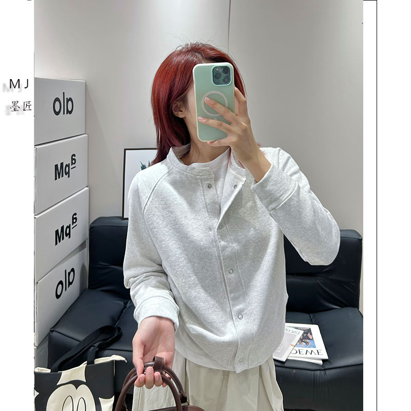 韩系小众设计感立领钉扣棒球服宽松休闲百搭薄外套女学生外搭