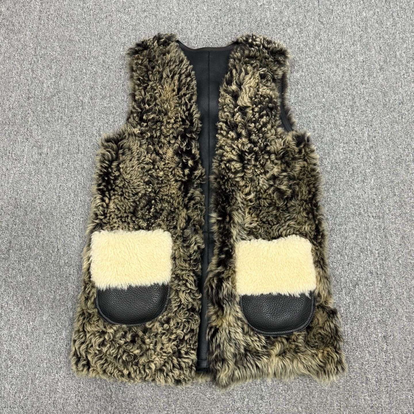 99新 Chloe/蔻依 15948082 nz 蔻驰皮毛一体背心外套 XXS码99新